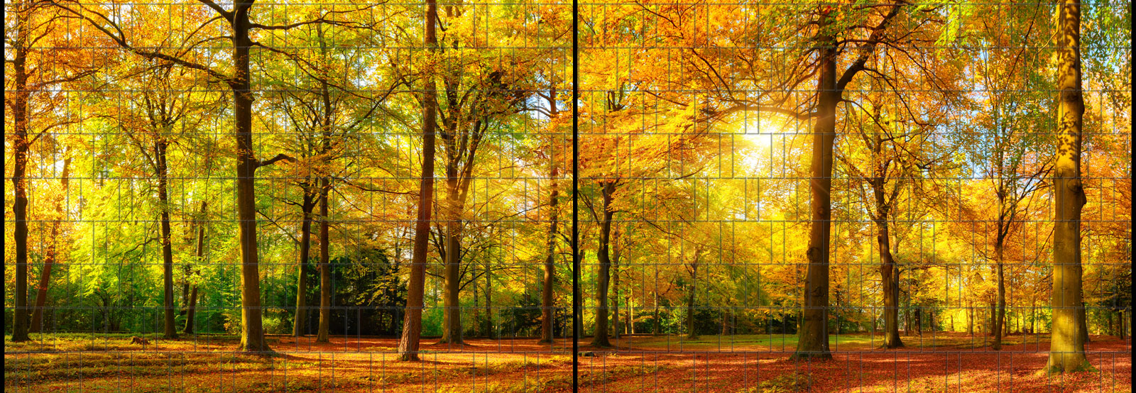 Herbst - Panorama XL bedruckte Sichtschutzstreifen für Doppelstabmattenzaun
