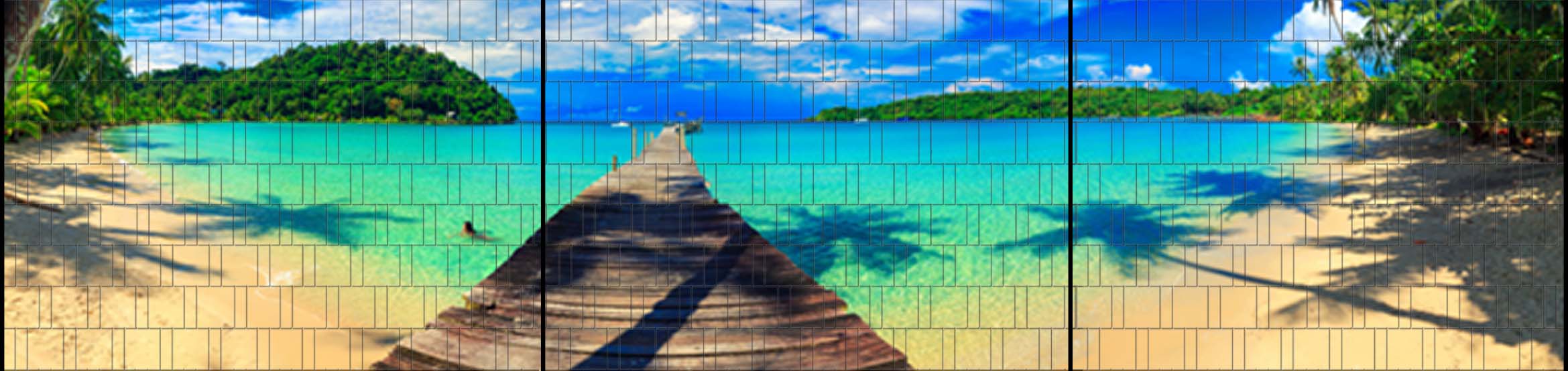 Karibik - Panorama XXL bedruckte Sichtschutzstreifen für Doppelstabmattenzaun