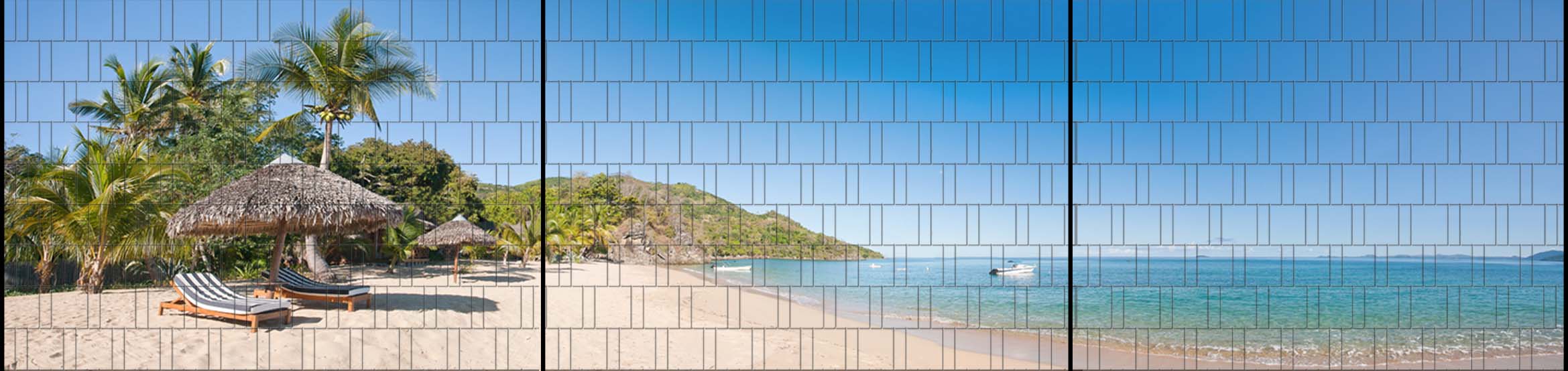 Sandstrand - Panorama XXL bedruckte Sichtschutzstreifen für Doppelstabmattenzaun