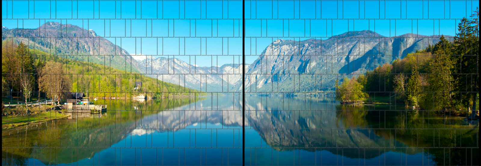 Fjord - Panorama XL bedruckte Sichtschutzstreifen für Doppelstabmattenzaun