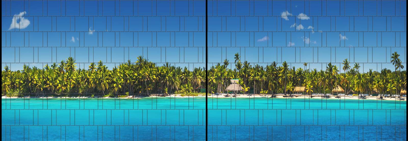 Palm Beach - Panorama XL bedruckte Sichtschutzstreifen für Doppelstabmattenzaun