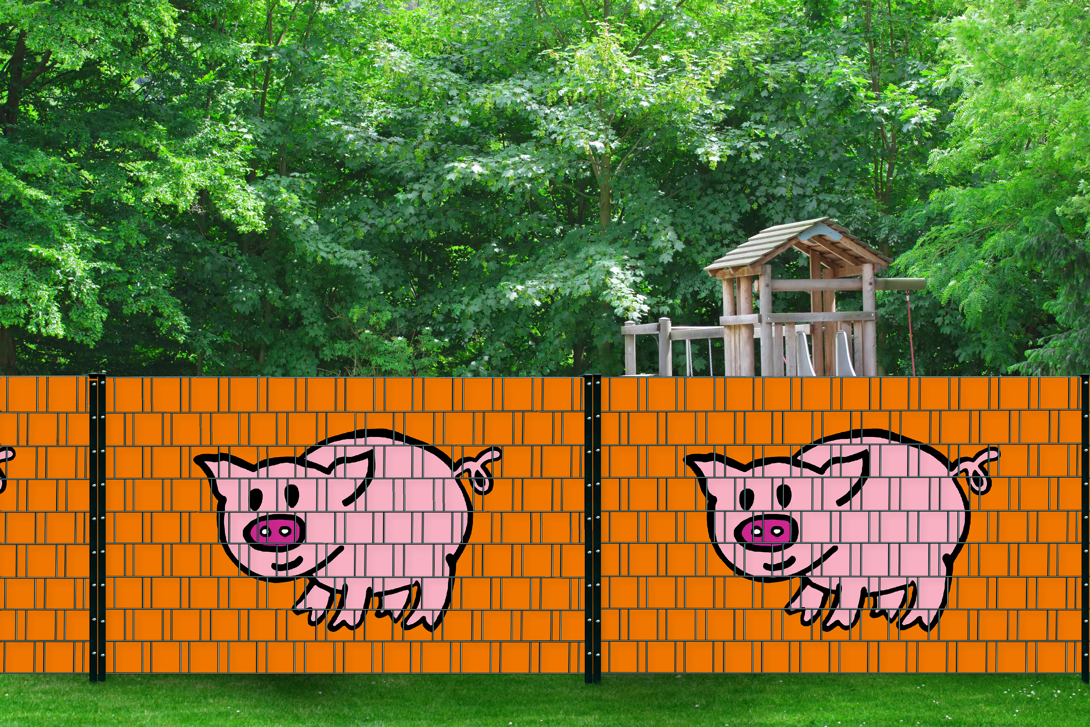 Schwein - Bedruckte Sichtschutzstreifen für Zäune