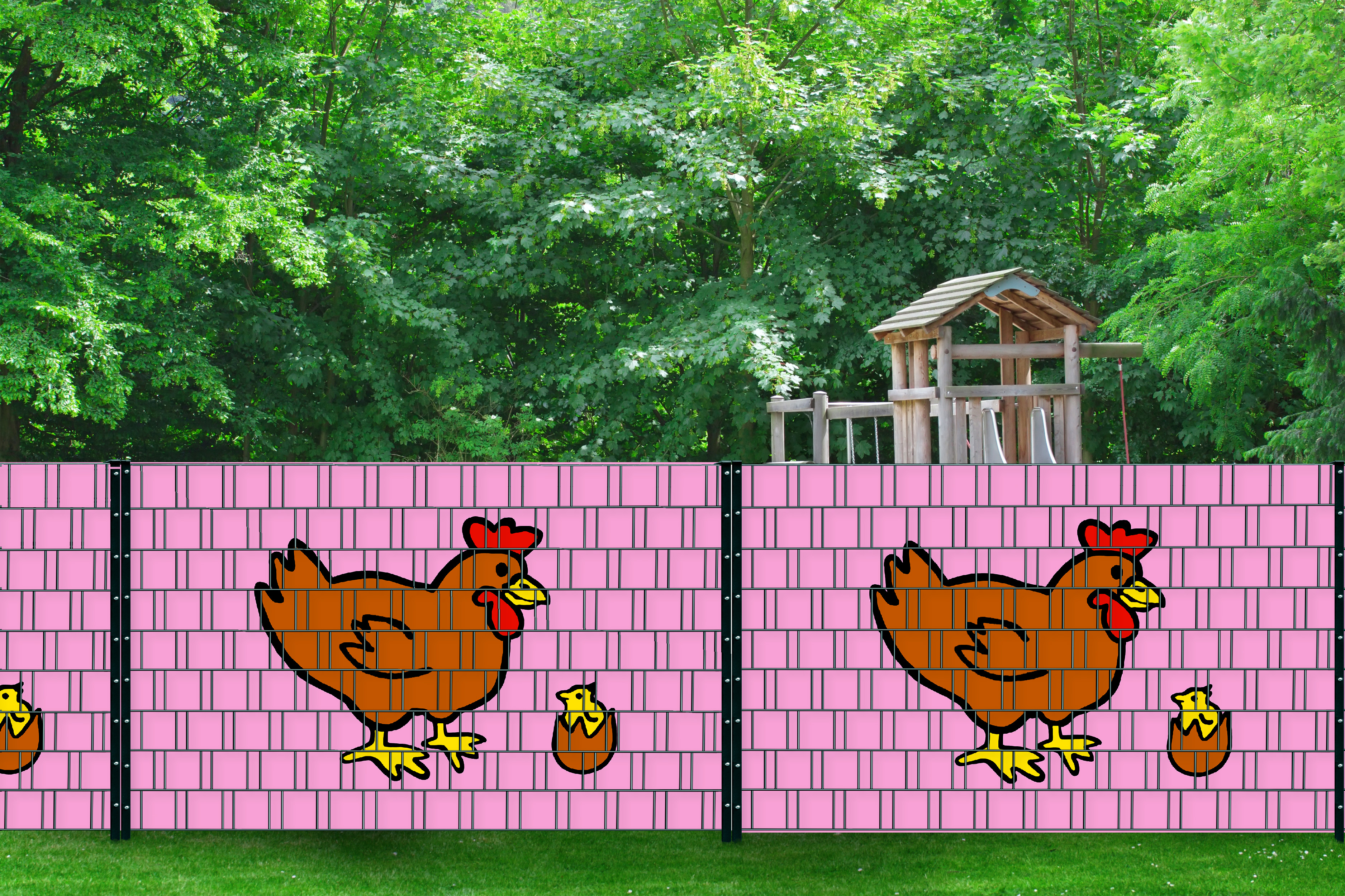 Huhn - Bedruckte Sichtschutzstreifen für Zäune